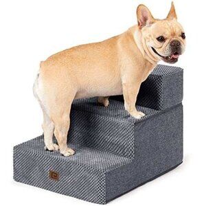 EHEYCIGA Dog Stairs for Small Dogs 13.5" H, 3-Step Dog Steps for Couch Sofa